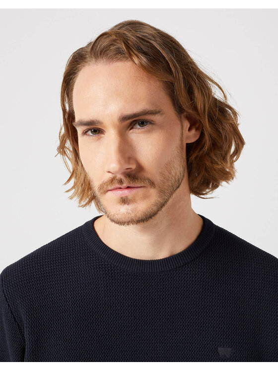 Wrangler Wrangler Sweter CREWNECK SWEATER Czarny Regular Fit