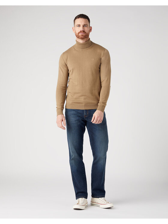 Wrangler Wrangler Sweter ROLL NECK KNIT Beżowy Regular Fit