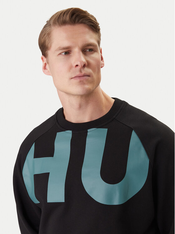 HUGO HUGO Mikina Nalfcrew 50552496 Černá Loose Fit
