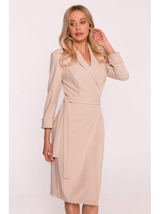Stylove Stylove Sukienka wieczorowa S415 Beżowy A-Line Fit