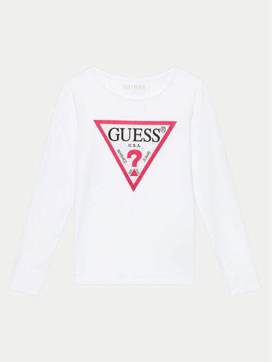 Guess Guess Bluză J2YI50 K6YW1 Alb Regular Fit