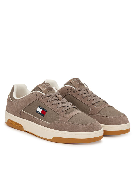 Tommy Jeans Tommy Jeans Tossud Canvas Leather Cupsole Trainers EM0EM01680 Pruun