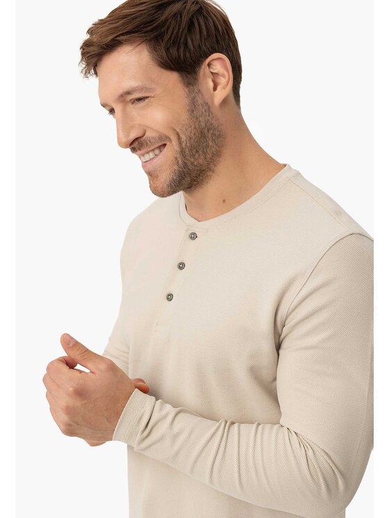 Volcano Volcano Longsleeve L-ONYX Beżowy Regular Fit