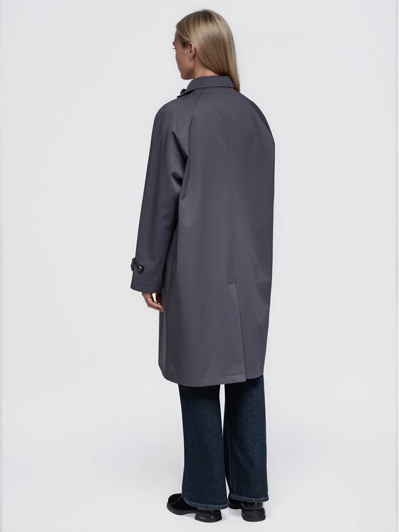 Ombre Ombre Trenčkot OW-CT-E0024 Šedá Relaxed Fit