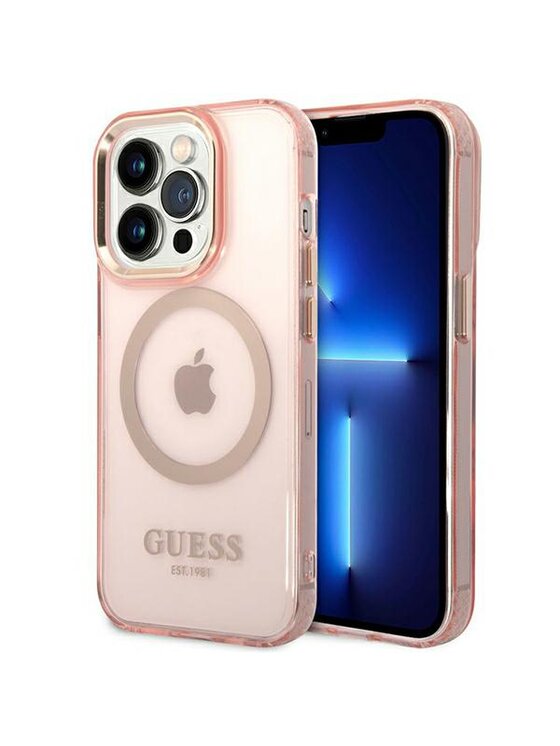Etui na telefon Guess, Różowe, iPhone 14 Pro Max