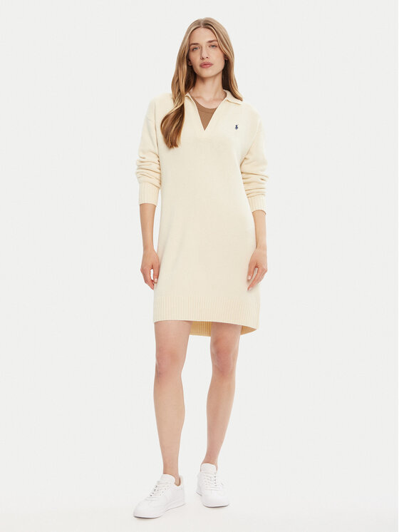 Polo Ralph Lauren Polo Ralph Lauren Strickkleid 211A91143003 Creme Slim Fit