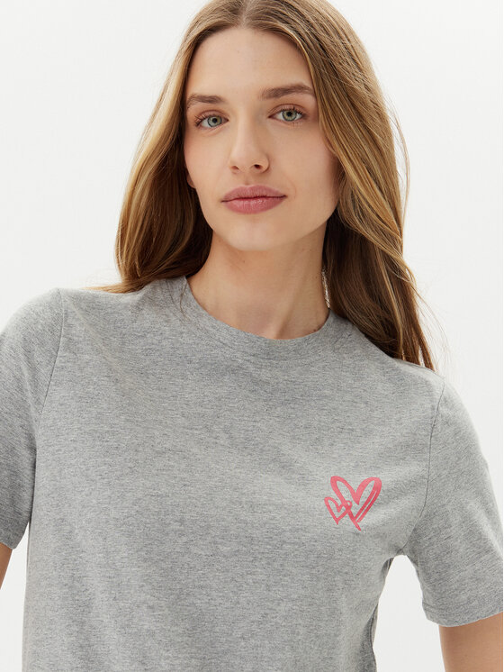 Pieces Pieces Тишърт Maria 17155082 Сив Relaxed Fit