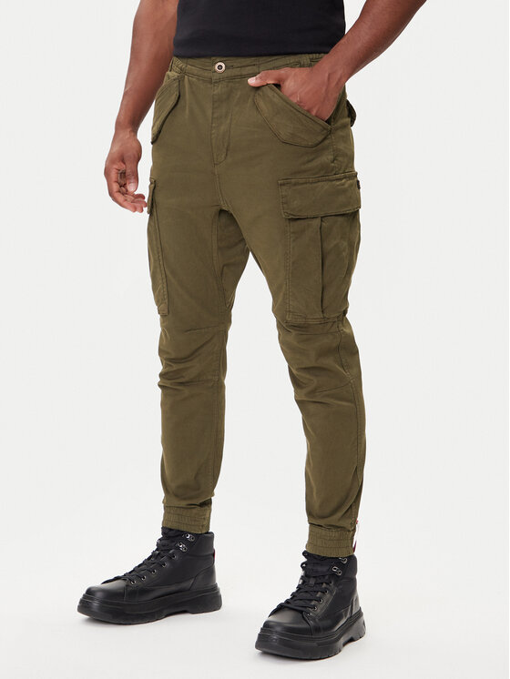 Alpha Industries Jogger nohavice Airman 188201 Zelená Tapered Fit