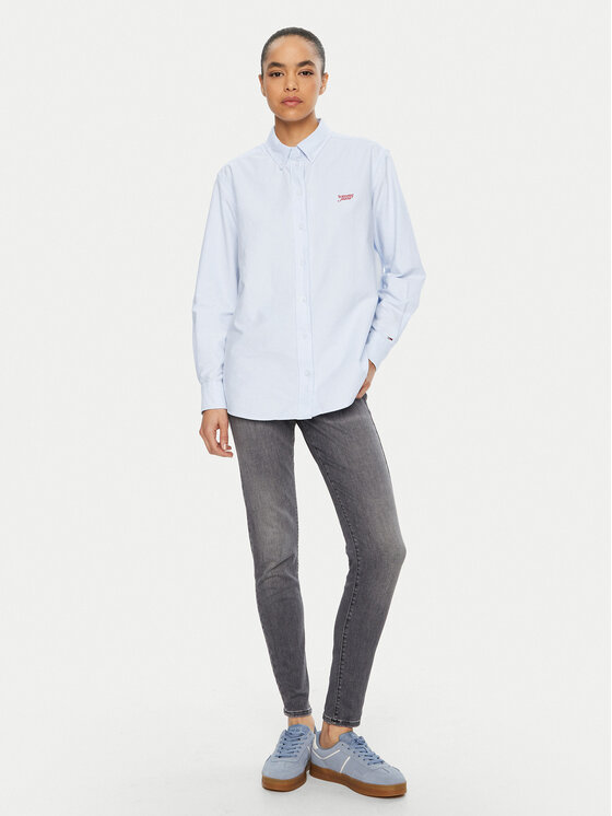Tommy Jeans Tommy Jeans Camicia DW0DW19358 Celeste Relaxed Fit