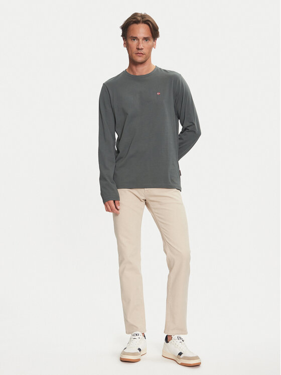 Napapijri Napapijri Longsleeve krekls Salis NP0A4HN7 Zaļš Regular Fit