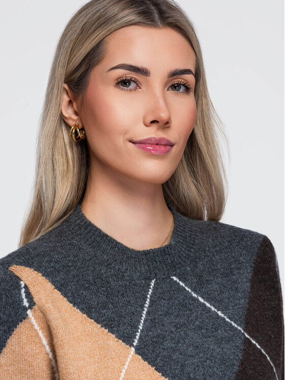 Ombre Ombre Sweter OW-SW-E0037 Szary Regular Fit