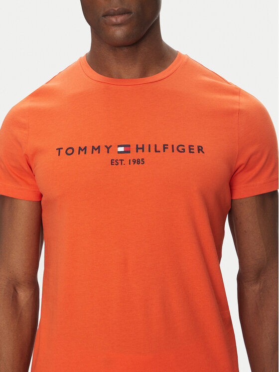 Tommy Hilfiger Tommy Hilfiger T-Shirt Logo MW0MW11797 Πορτοκαλί Slim Fit