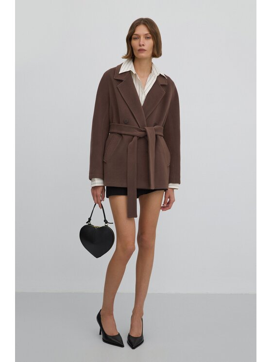 Estro Estro Παλτό μεταβατικό ER00118640 Καφέ Loose Fit