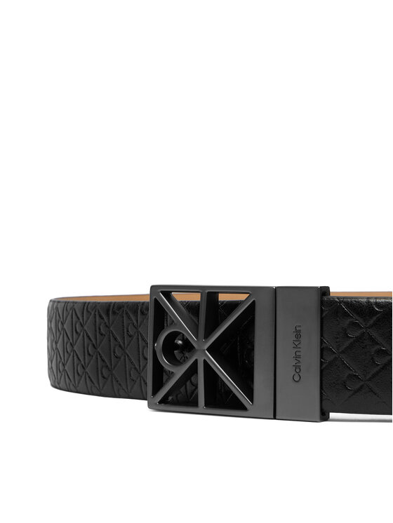 Calvin Klein Calvin Klein Pánský pásek Emblem Cutout W/ Aop 35mm Adj LV04D7122G Černá