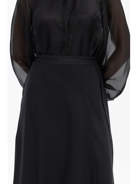 Deni Cler Milano Deni Cler Milano Spódnica midi W-DC-7064-F5-G6-90-1 Czarny A-Line Fit