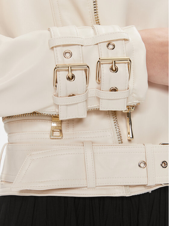 Guess Guess Geacă din imitație de piele Olivia W3BL93 K8S30 Alb Regular Fit
