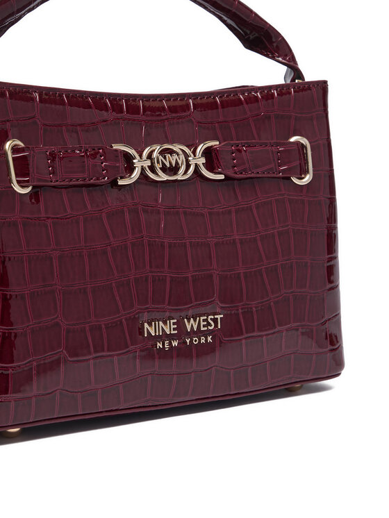 Nine West Nine West Дамска чанта EO-CITY GRACE-LDA9420 CROCO Тъмночервен