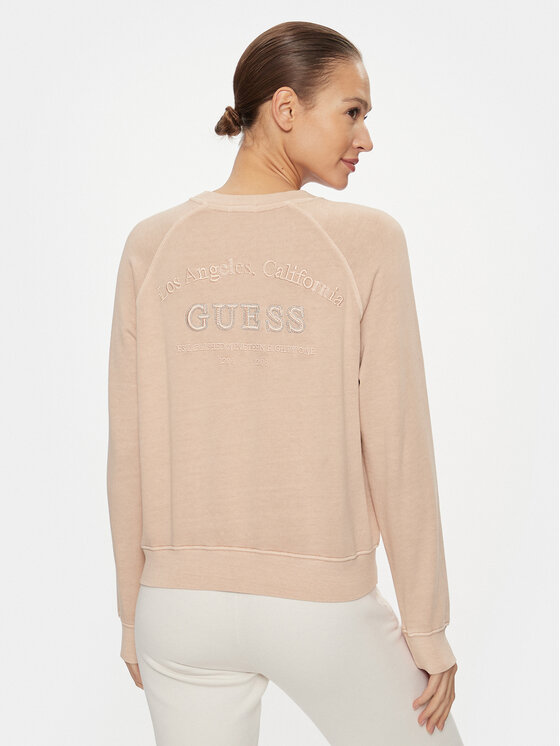 Guess Guess Pulóver Circle W4RQ09 KBPV1 Rózsaszín Regular Fit