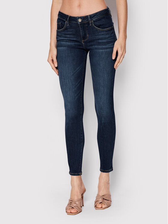 Guess Guess Jeans hlače Annette W2YA99 D4Q03 Mornarsko modra Skinny Fit