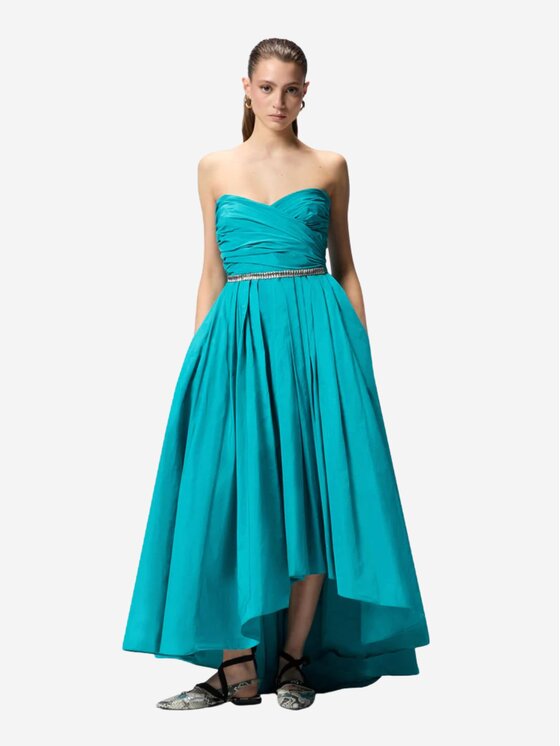 PINKO PINKO Φόρεμα βραδινό DATTERO ABITO TAFFETA Πράσινο Regular Fit