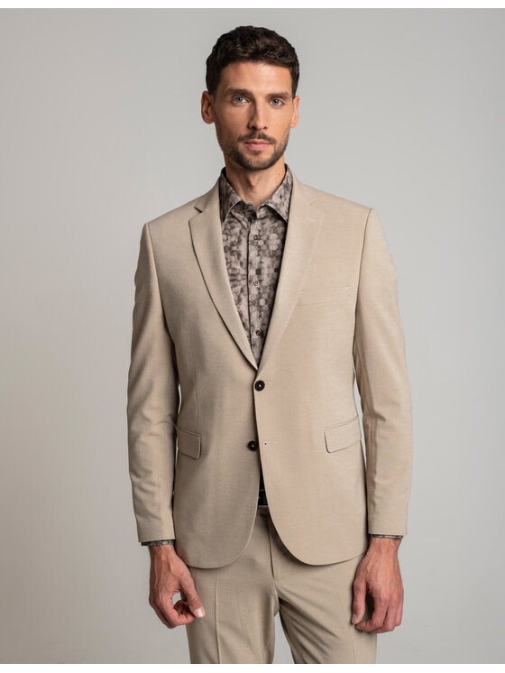 Borgio Męska Marynarka, rozmiar 176/108, Beżowa, godrano