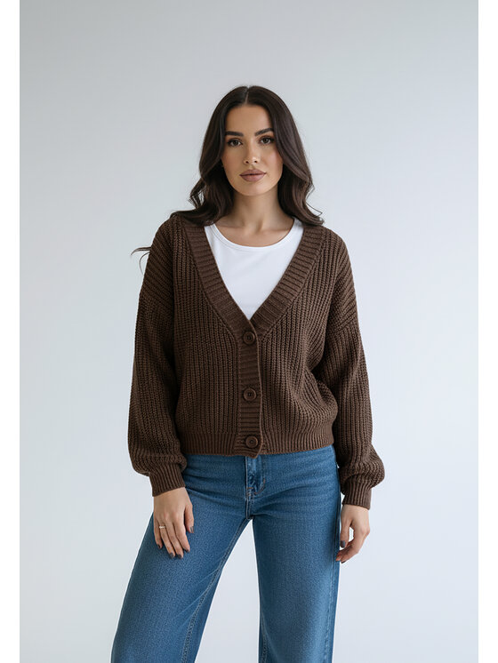 FIGL FIGL Ζακέτα M1263 Καφέ Regular Fit