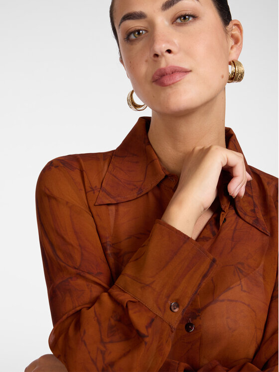 Elena Mirò Elena Mirò Camicia 5027P100361N001 Marrone Over Fit