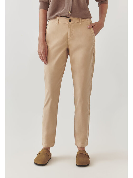 TATUUM TATUUM Kalhoty z materiálu HINO Béžová Skinny Fit
