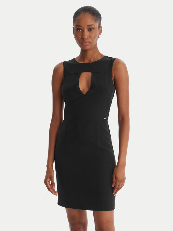 Guess Guess Коктейльна сукня W1GK0S WB4H2 Чорний Slim Fit