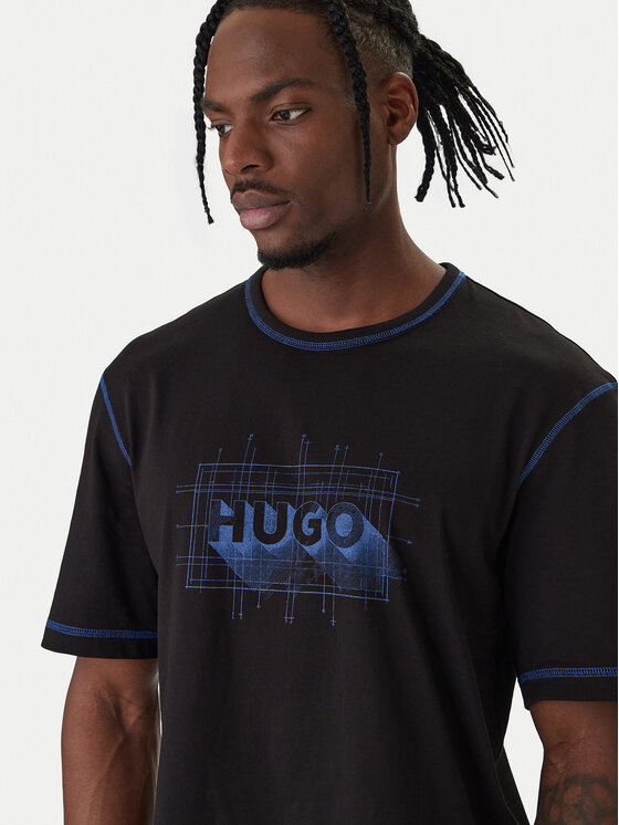 HUGO HUGO T-Shirt Nothal 50553498 Czarny Regular Fit