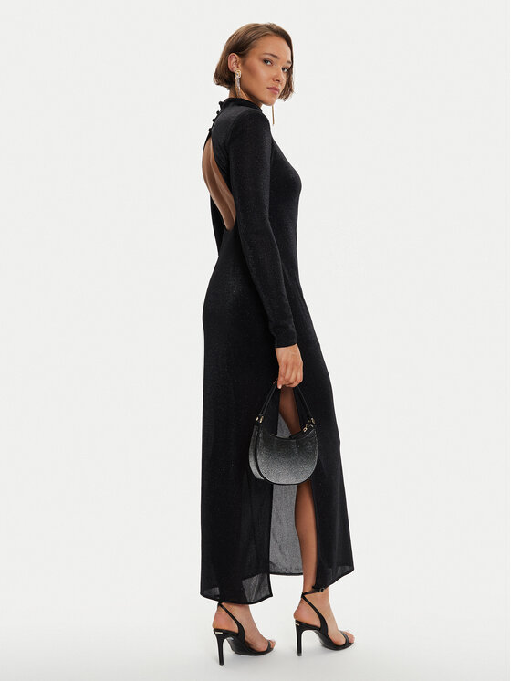 Simona Corsellini Simona Corsellini Večerní šaty A24CEAB050 Černá Slim Fit