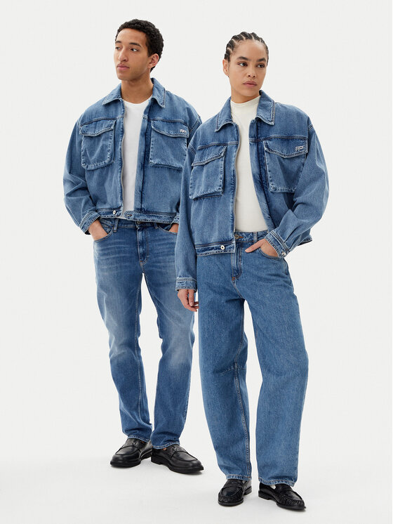 Filling Pieces Filling Pieces Kurtka jeansowa Unisex 78620769975 Niebieski Regular Fit