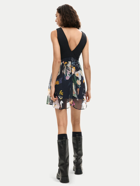 Desigual Desigual Vestito estivo Uve 26SWVW47 Nero Regular Fit
