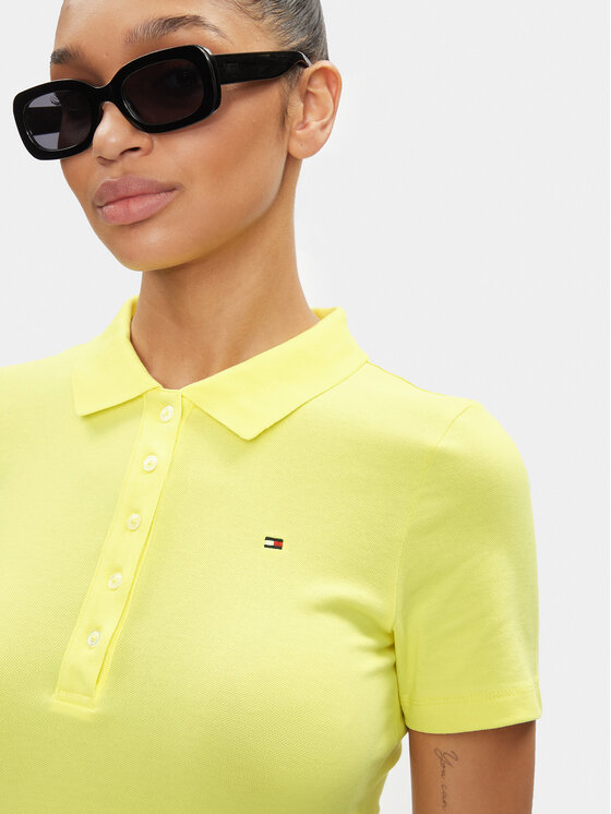 Tommy Hilfiger Tommy Hilfiger Ежедневна рокля 1985 WW0WW37853 Жълт Slim Fit
