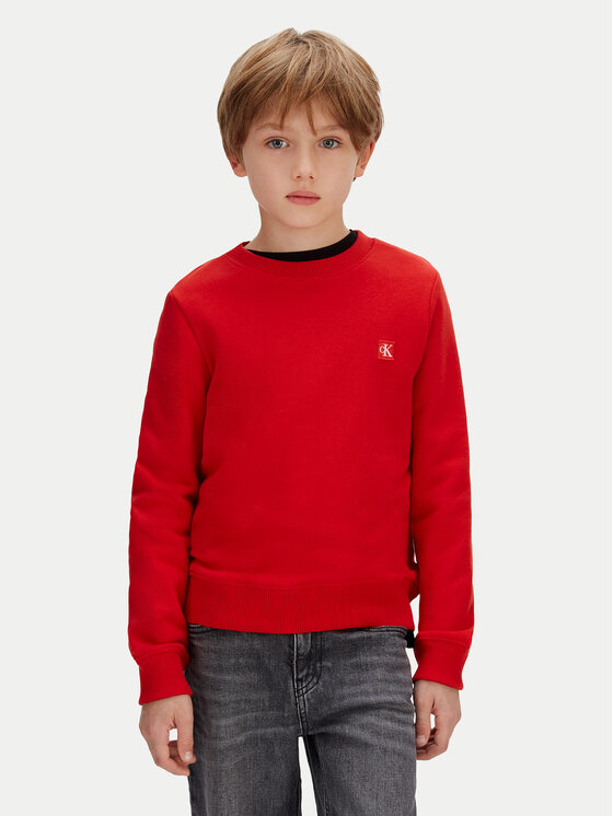 Calvin Klein Jeans Calvin Klein Jeans Pulóver Mono Mini Badge IU0IU00570 Piros Regular Fit