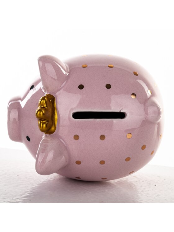 MIAhome MIAhome Skarbonka ceramiczna - 11x11x9 cm świnka PIGGY Kolorowy