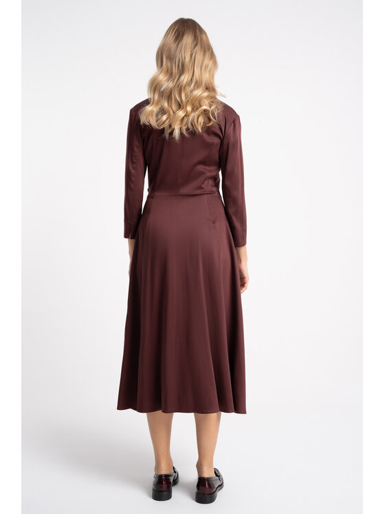 CLICK CLICK Sukienka codzienna 60-6037 Bordowy Relaxed Fit