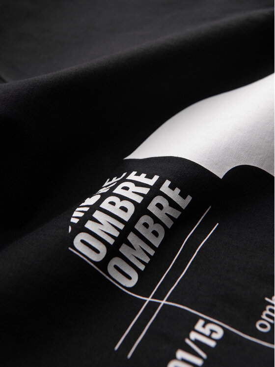 Ombre Ombre T-Shirt OM-TSPT-0299 Czarny Regular Fit