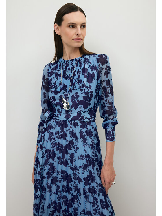BIZUU BIZUU Koktejlové šaty NILA FLORAL DRESS Modrá Standard Fit