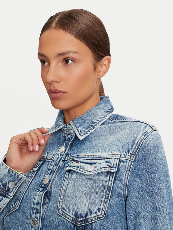 Tommy Jeans Tommy Jeans Sukienka jeansowa DW0DW19748 Niebieski Regular Fit