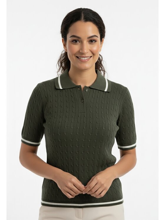 FIGL FIGL Polokošeľa M1268 Zelená Regular Fit