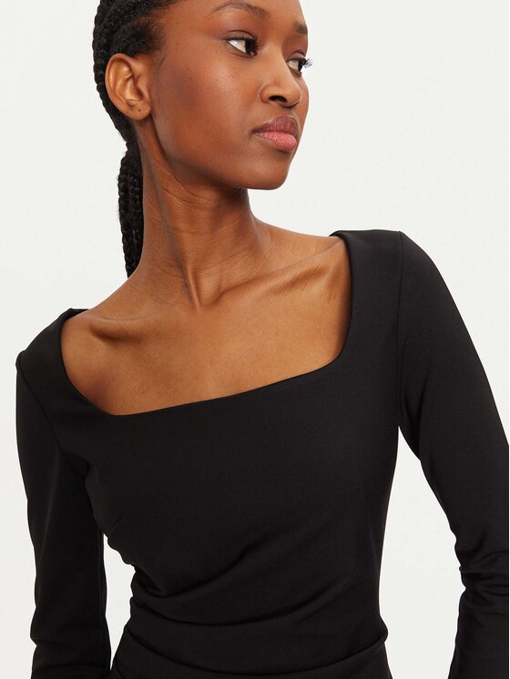 Rinascimento Rinascimento Sukienka koktajlowa 1000769142439 Czarny Regular Fit