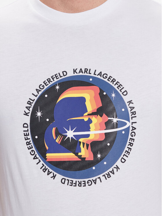 KARL LAGERFELD KARL LAGERFELD T-Shirt Crew Neck 755072 532251 Biały Regular Fit