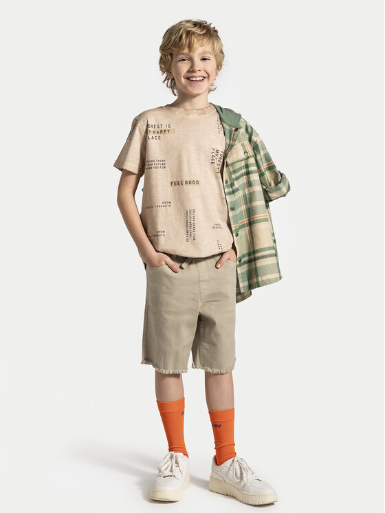 Coccodrillo Coccodrillo Шорти от плат WC4123301HBJ Бежов Regular Fit