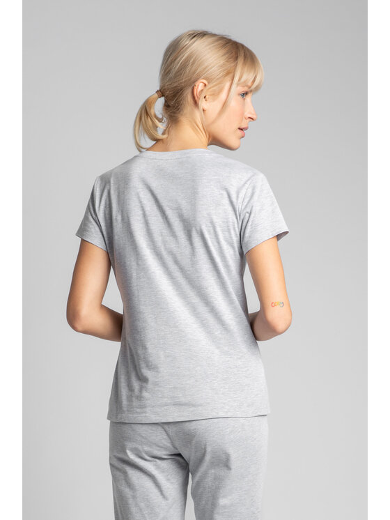 LaLupa LaLupa T-Shirt LA014 Srebrny Comfortable Fit