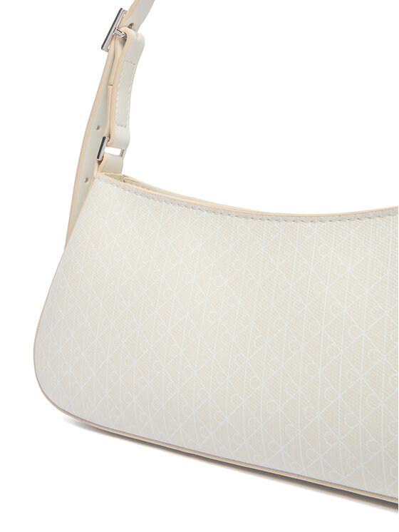 Calvin Klein Calvin Klein Geantă Emblem Aop Small Shoulder Bag LV04F3324G Écru
