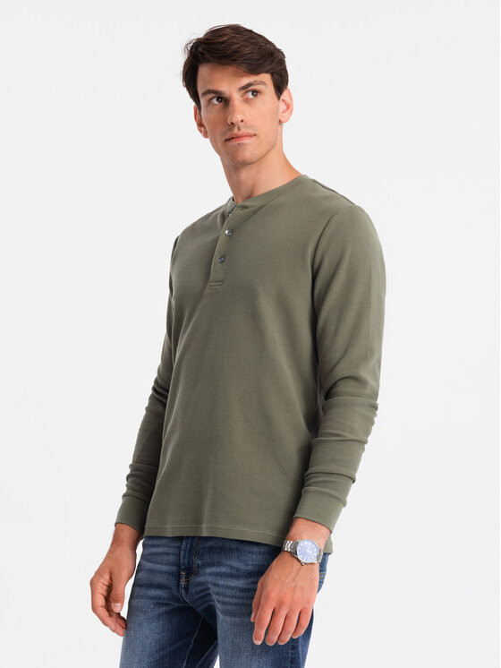 Ombre Ombre Longsleeve OM-LSCL-0120 Khaki Regular Fit