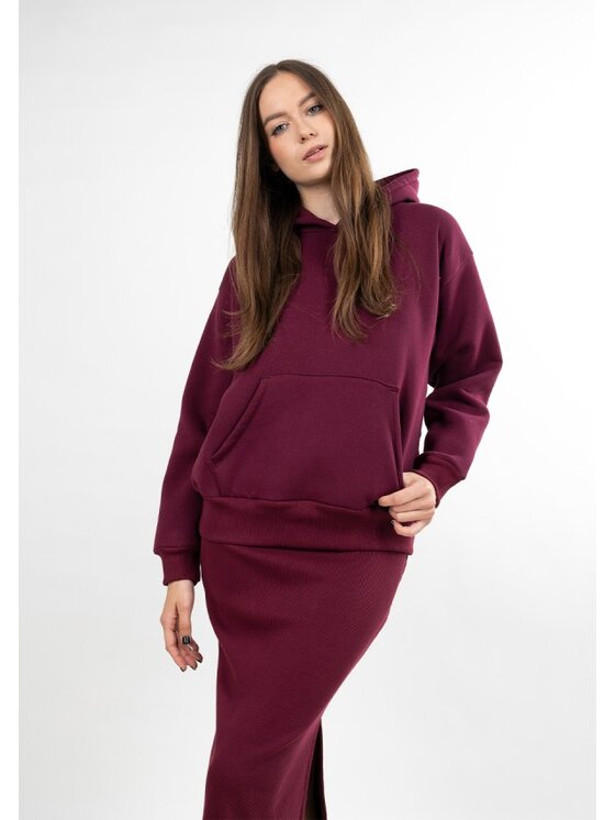 DKaren Sport DKaren Sport Bluza BOseye Bordowy Classic Fit