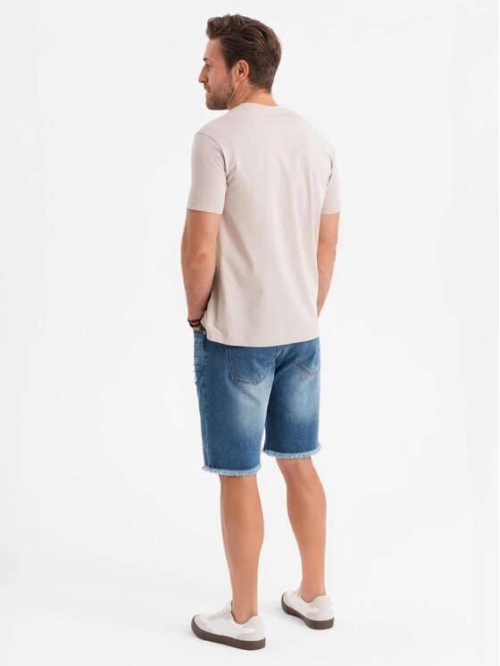 Ombre Ombre Szorty jeansowe OM-SRDS-0157 Niebieski Regular Fit