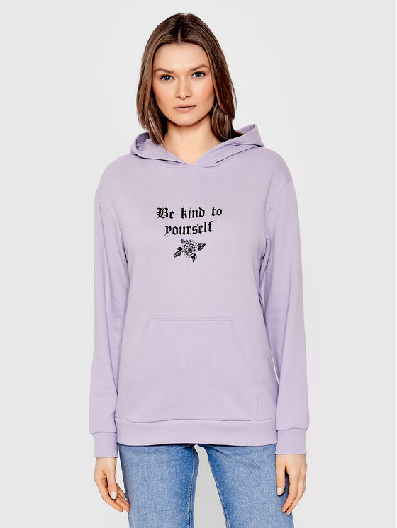 Brave Soul Brave Soul Mikina LSS-69LOVE Fialová Relaxed Fit